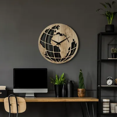 Zdjęcie produktu dla STYLER Zegar ścienny FI 57 cm 3D nowoczesna dekoracja ścienna do salonu sypialni biura kuchni 3D CLOCK OLIVER