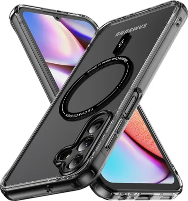 Produktbild von Magnetisch Klare Hülle für Samsung Galaxy A15 5G/4G, Kompatibel mit MagSafe, Hybrid Stoßfeste Handyhülle Schwarz