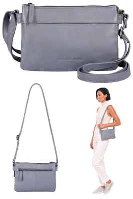 Produktbild von Handtasche Damen Leder klein Schultertasche Umhänger Mini Abendtasche Party Club Tasche Crossbody Daniel Ray Portpirie 16.1617 Steingrau (grey) 25 +e