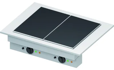 Image de Plaque chauffante en vitrocéramique "Drop-In" 1xGN 1/1 505x620x390 mm, Recouvrement en inox