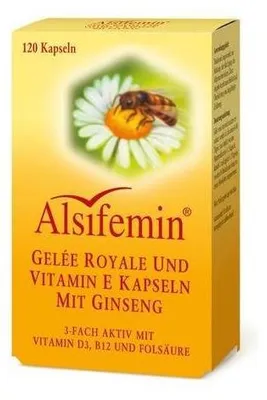 Obrázok produktu pre Alsifemin Materská kašička + Vit.E a ženšen Kapsule 120 kapsúl