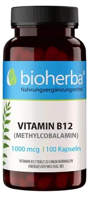 Obrázok produktu pre Vitamín B12 1000 mcg – 100 kapsúl – Bioherba