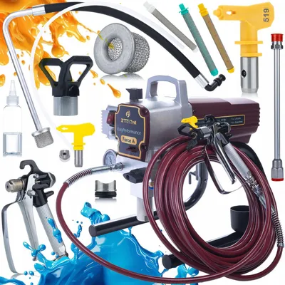 Immagine prodotto di Zenthril Spruzzatore di Vernice Force a 1500W 20MPa 0,019", 1,8L/min, Serie EasyPerformance + Ugello 519 + 3 Filtri 30, 60, 100