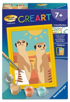 Produktbild von CreArt, Malen nach Zahlen Kinder - Neugierige Erdmännchen