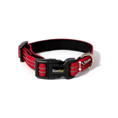 Produktbild von lionto Katzenhalsband reflektierend, gepolstert & verstellbar aus Nylon und Neopren, XS (20–30 cm), rot