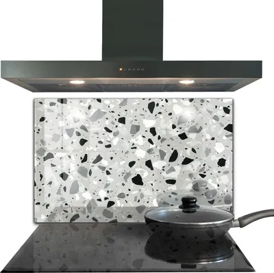 Produktbild von Spritzschutz aus Glas Küchenrückwand - Wandschutz für Herd und Spüle - 100x70 cm - terrazzo terrazzo terrazzo Textur