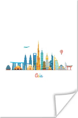 Produktbild von MuchoWow® Poster Skyline - Asien - Regenbogen 20x30 cm - Papierdruck