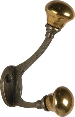 Obrázek produktu pro Clayre & Eef Nástěnný háček 3x5x9 cm Kov ve zlaté barvě