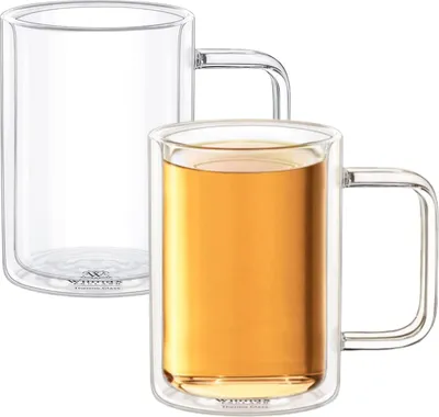 Produktbild von Wilmax Doppelwandiger Becher 400 ml 2er Set Borosilikatglas WL-888720/A2