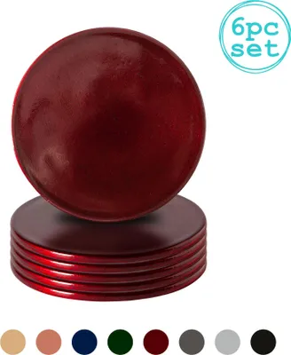 Produktbild von Argon Ta 6 Stück Metallic Coaster Set - Metallic-Finish - 10 cm - Rot
