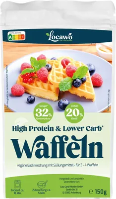 Produktbild von Locawo High Protein Low Carb Waffeln | Backmischung 150g