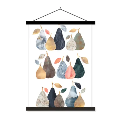 Produktbild von MuchoWow® Textilposter Birne - Pastell - Obst - Design 90x120 cm mit schwarzem Rahmen - Dekoration