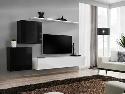 Produktbild von RIONATA 5 Wohnzimmerwand – schwarz / weiß