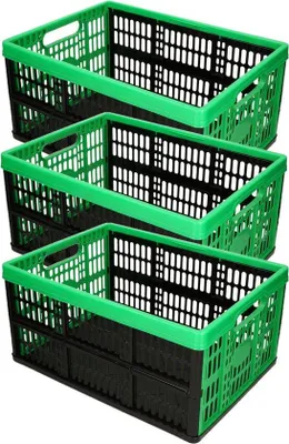 Obrázek produktu pro Skládací plastová krabice PlasticForte PF3X32L, zelená, rozměry 35x24x48 cm