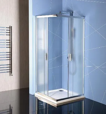 Immagine prodotto di Polysan Easy Line - Cabina doccia in quattro parti 900x900 mm, alluminio lucido/vetro Brick EL5138