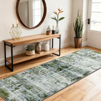 Immagine prodotto di Tappetino antiscivolo Loper, 60 x 180 cm, motivo astratto "Mosgroen"
