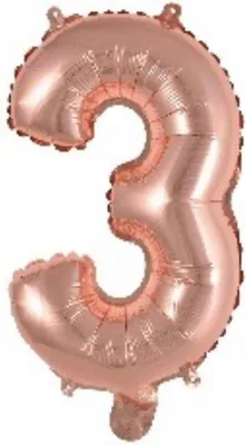 Produktbild von amscan® 9909691 Folienballon Mini Zahl 3 - 35 cm, rose