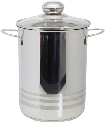 Image de Cuiseur à asperges argenté en acier inoxydable, 16 cm