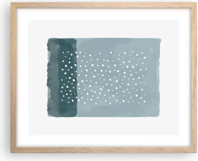Produktbild von Gerahmtes Poster - Rahmen in heller Eiche - Aquarell Modern Blau - 50x40 cm - Wand Bild - Wanddeko - Wandbilder - Kunstposter - Wandposter - Bilderrahmen - Bilder - Kunstdruck - P2NAA50x40-4550
