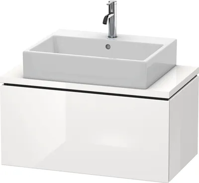 Produktbild von Konsolenunterschrank L-CUBE 400x820x477mm weiß hochglanz weiß hochglanz