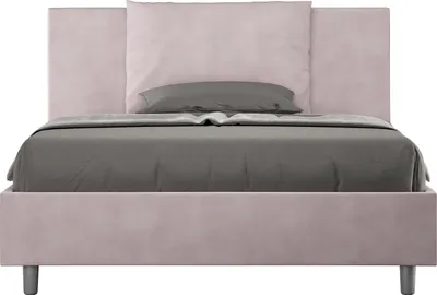 Produktbild von ITYHOME - Gepolstertes Bett mit Lattenrost 140x210 mit Mikrofaserbezug Fliederfarbe Antea
