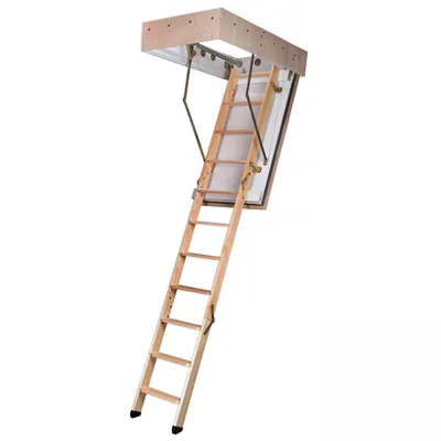 Produktbild von Dolle Bodentreppe F90 3-teilig bis 285cm Raumhöhe mit U-Wert 0,64 Deckenöffnung 140x70cm