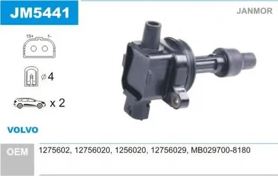 Produktbild von JANMOR JM5441 Zündspule für VOLVO V40 Kombi (645) S40 I (644)