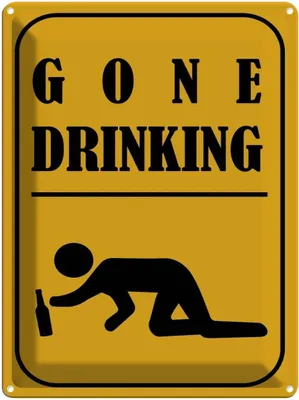 Produktbild von vianmo Blechschild 40x30 cm Alkohol gone drinking lustig