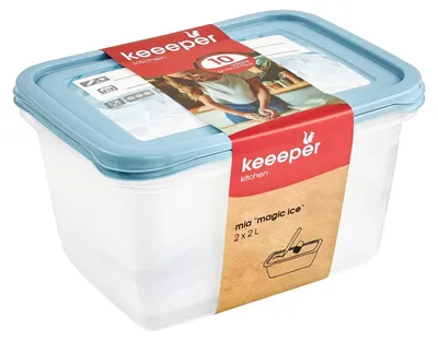 Productafbeelding van Vriesdozenset 2-delig, herbeschrijfbaar deksel, 2 x 2 l