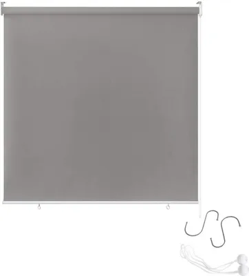 Obrázek produktu pro YUENFONG venkovní roleta balkonová venkovní roleta odolná proti povětrnostním vlivům 140 x 140 cm ochrana proti slunci balkonová roleta UV ochrana, reflexní tepelná funkce （šedá）