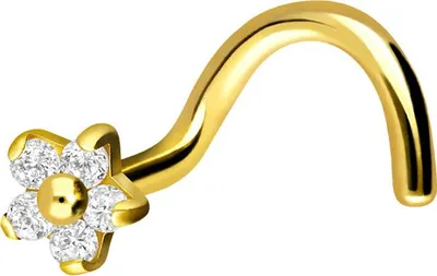 Produktbild von Nasenpiercing, Nasenstecker Chirurgenstahl Nasenstecker Spirale KRISTALLBLUME