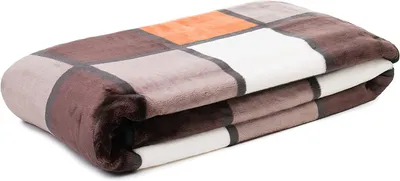 Produktbild von Kuscheldecke 100% Polyester Karo-Motiv "Antigua" 150 x 200 cm - Zimt/Schwarz/Weiß (77)