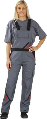 Produktbild von Planam Latzhose Highline Damen, Gr. 42 schiefer/schwarz/rot
