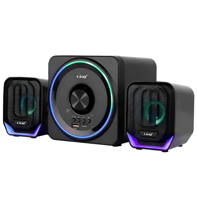 Zdjęcie produktu dla LinQ, głośnik Bluetooth do komputera z portami 3,5 mm + USB i micro SD, czarny