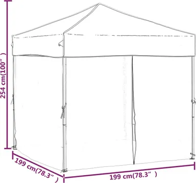 Obrázek produktu pro vidaXL Párty stan skládací s bočními stěnami bílý 2x2 m