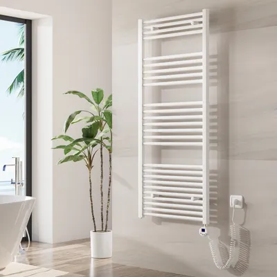 Produktbild von Heilmetz Heizkörper Elektrisches Badheizkörper Handtuchtrockner 140x50cm Weiß Handtuchwärmer Wandmontage Edelstahl