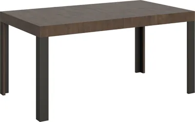 Produktbild von Ausziehbarer Tisch 90x160/264 cm Walnusslinie mit anthrazitfarbenem Gestell