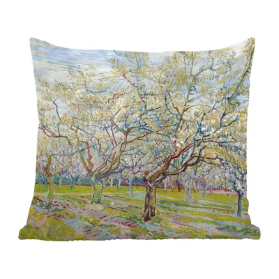 Produktbild von MuchoWow® Zierkissen Sofakissen Wohnzimmer Dekokissen 50x50 cm Blühender Obstgarten - Vincent van Gogh - Komfort - Sofakissen