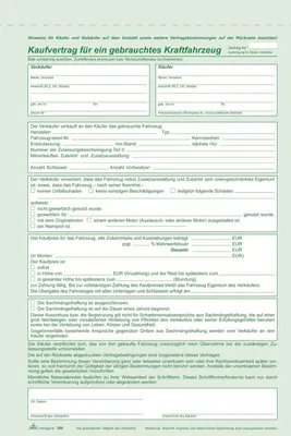 Image de RNK Verlag 586/10 Contrats deà 10 pour une voiture d'occasion - SD, 1x4 feuilles, DIN A4, affiche de