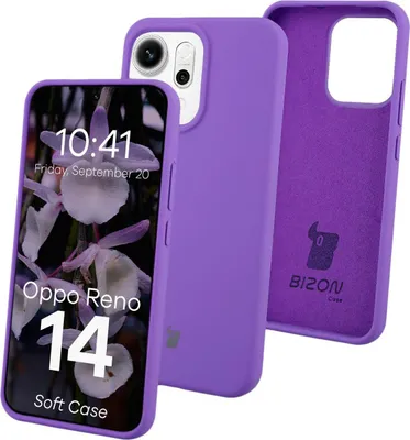 Produktbild von Silikon Handyhülle für Oppo Reno 14, Bizon Soft Case, Violett
