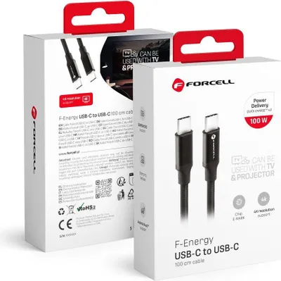 Image de FORCELL F-ENERGY C338 Câble type C vers type C PD QC4.0 3A 60W 1 m noir