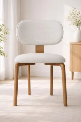 Immagine prodotto di Sedia da cucina moderna, bianca, imbottita di alta qualità. Sedia per la sala da pranzo