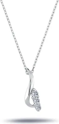 Produktbild von Diamant Halskette Tria mit  0,16 Carat in 14 Karat Weißgold