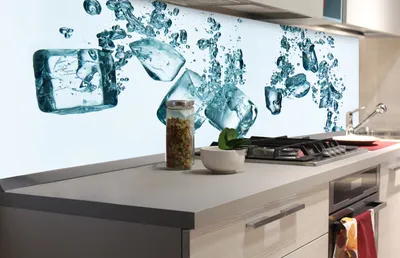 Produktbild von Küchenrückwand Folie selbstklebend EISWÜRFEL 180 x 60 cm - Klebefolie - Dekofolie - Spritzschutz für Küche -