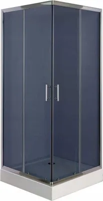 Produktbild von Eckige Duschkabine mit Duschwanne 80x80x196 cm Graphit