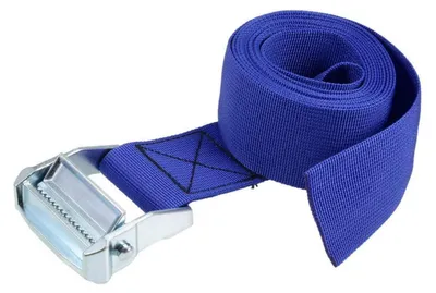 Obrázok produktu pre Upevňovací popruh, klieštinová pracka, 2,5 m x 50 mm, polypropylén, modrá, nosnosť 500 kg