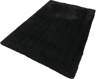Produktbild von Clarissa Badematte Badteppich Badvorleger Duschvorleger Badezimmerteppich 60x90cm Baumwolle Soft Schwarz
