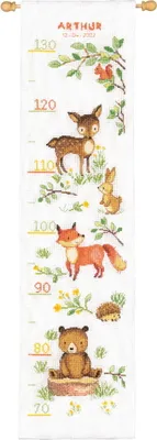 Produktbild von Vervaco Kreuzstich Set Messlatte "Waldtiere I", Zählmuster, 18x70cm