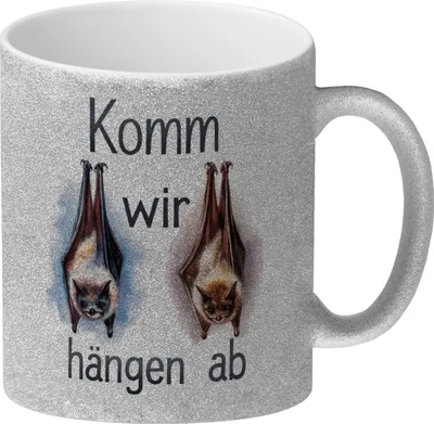 Produktbild von Fledermäuse - Komm, wir hängen ab Glitzer-Kaffeebecher