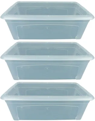 Produktbild von 3x Aufbewahrungsbox 5l Stapelbox Plastikbox transparent Kunststoff mit Deckel klein plastic storage Box multibox 34cm